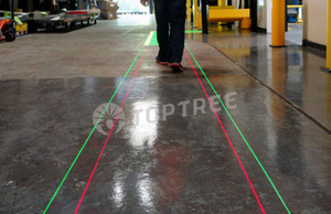 wirtualny projektor linii laserowej zapewniający bezpieczeństwo pieszych