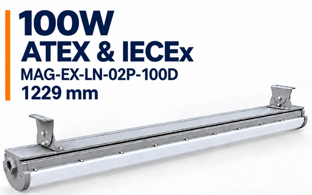Đ&egrave;n tuyến t&iacute;nh LED ATEX & IECEx c&ocirc;ng suất cao 100W